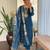 Elegant blue colored party wear embroidered stitched rayon pant style kurti suit with duppatta