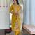 Elegant yellow colored party wear embroidered stitched viscose pant style kurti suit with duppatta