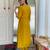 Elegant yellow colored party wear embroidered stitched viscose pant style kurti suit with duppatta