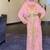 Light Pink Gold Jacket Handbeaded Kaftan for women