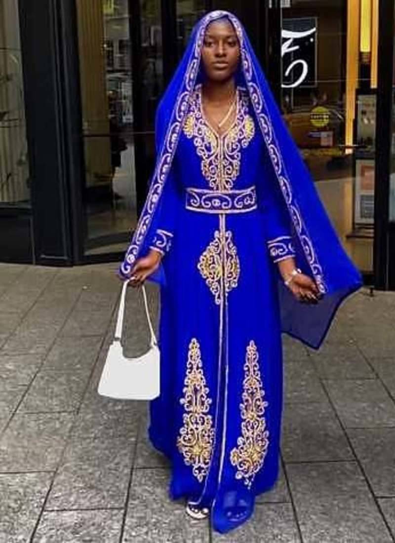 Blue Jacket Handbeaded Kaftan for women