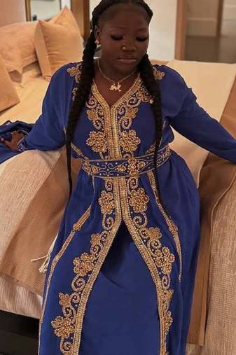Blue Jacket Handbeaded Kaftan for women