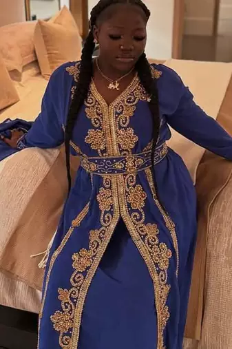 Blue Jacket Handbeaded Kaftan for women