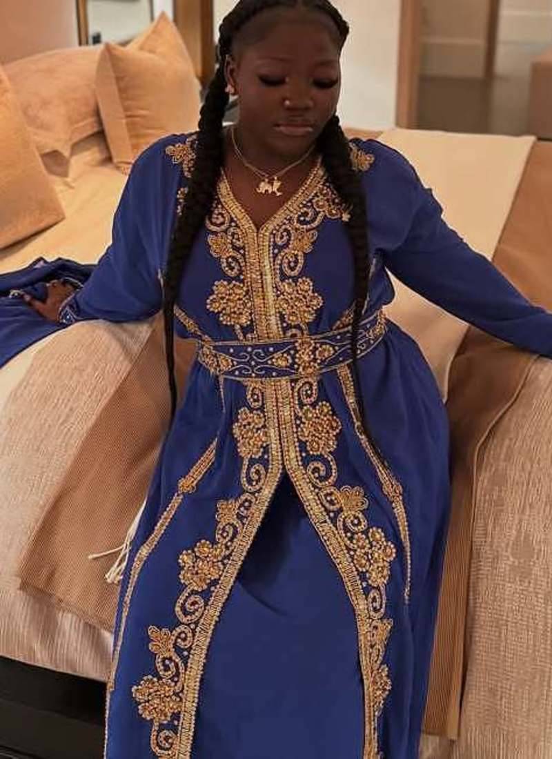 Blue Jacket Handbeaded Kaftan for women