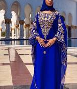 Blue Farash Embroidered gold work women