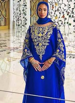 Blue Farash Embroidered gold work women 4
