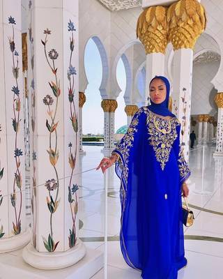 Blue Farash Embroidered gold work women 5
