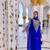 Blue Farash Embroidered gold work women
