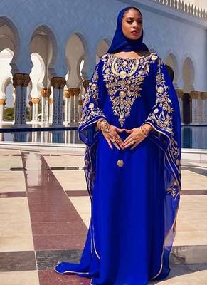 Blue Farash Embroidered gold work women 6