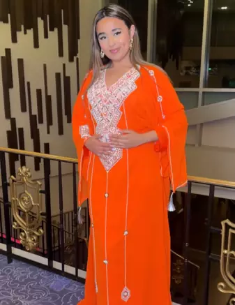 ORANGE FARASH EMBROIDERED GOLD WORK women