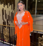 ORANGE FARASH EMBROIDERED GOLD WORK women