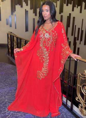 RED FARASH EMBROIDERED GOLD WORK women 3