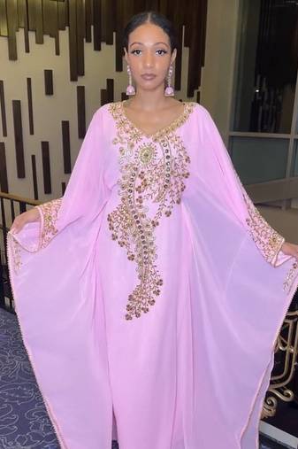 Pink FARASH EMBROIDERED GOLD WORK women