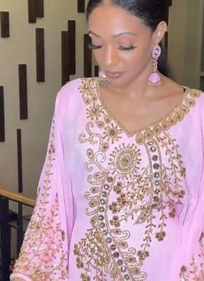 Pink FARASH EMBROIDERED GOLD WORK women 2