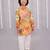 Yellow printed cotton silk kurta pyjama