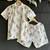 White printed cotton silk co ord set