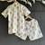 White printed cotton silk co ord set