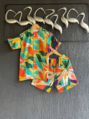 Multicolor printed cotton  co ord set 1
