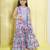 Sky blue embriodered muslin cotton woven sharara and top set