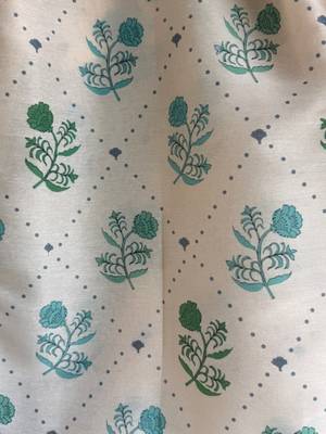 Beige printed cotton silk kurta pyjama 4