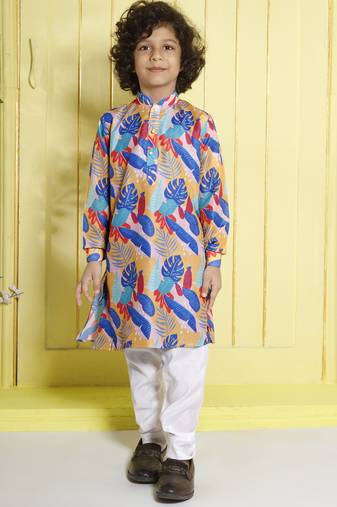 Blue leaf printed muslin cotton woven pajama sets