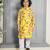Yellow floral printed muslin kurta pajama sets