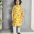 Yellow floral printed muslin kurta pajama sets