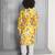 Yellow floral printed muslin kurta pajama sets