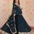 Rama georgette with embroidery zari sequins with heavy dupatta