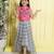 Pink embellishment muslin cotton woven skirt with top set