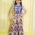 Blue embriodered muslin cotton woven palazzo with top set