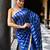 Blue Stripe Shimmer Handloom Mul Cotton Saree