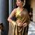 Gold Mul Cotton saree with Deep Contrast Border