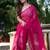 Pink Rose Kantha Embroidered Mul Cotton Saree
