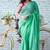 Green Rose Kantha Embroidered Mul Cotton Saree