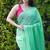 Green Rose Kantha Embroidered Mul Cotton Saree