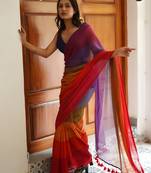 Multicolor Mul Cotton Saree Rainbow Series