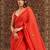 Red Mul Cotton Saree with Zari Border Gini Work