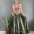 Green Chinon Silk Lehenga With Heavy Embroidery Thread Work Choli