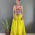 Lemon Chinon Silk Lehenga With Heavy Embroidery Thread Work Choli