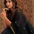 Black Mul Cotton Saree with Zari Border Gini Work