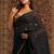 Black Mul Cotton Saree with Zari Border Gini Work