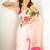 Peach Handpainted Mul Cotton Saree