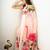 Peach Handpainted Mul Cotton Saree