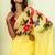 Yellow Handpainted Mul Cotton Saree