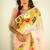 Peach Handpainted Mul Cotton Saree