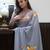 Grey Hand Painted Mul Cotton Saree