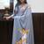 Grey Hand Painted Mul Cotton Saree