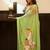 Green Hand Painted Mul Cotton Saree