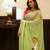Green Hand Painted Mul Cotton Saree